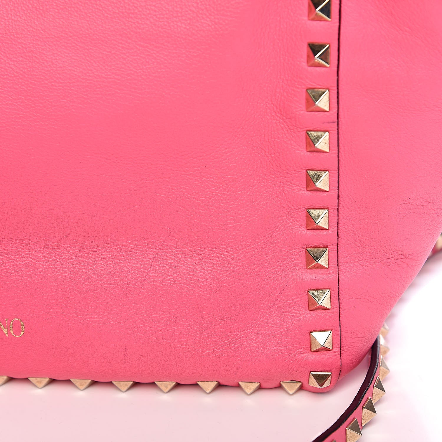 Valentino Garavani Vitello Small Rockstud Tote Fuxia Fluo 14 of 19