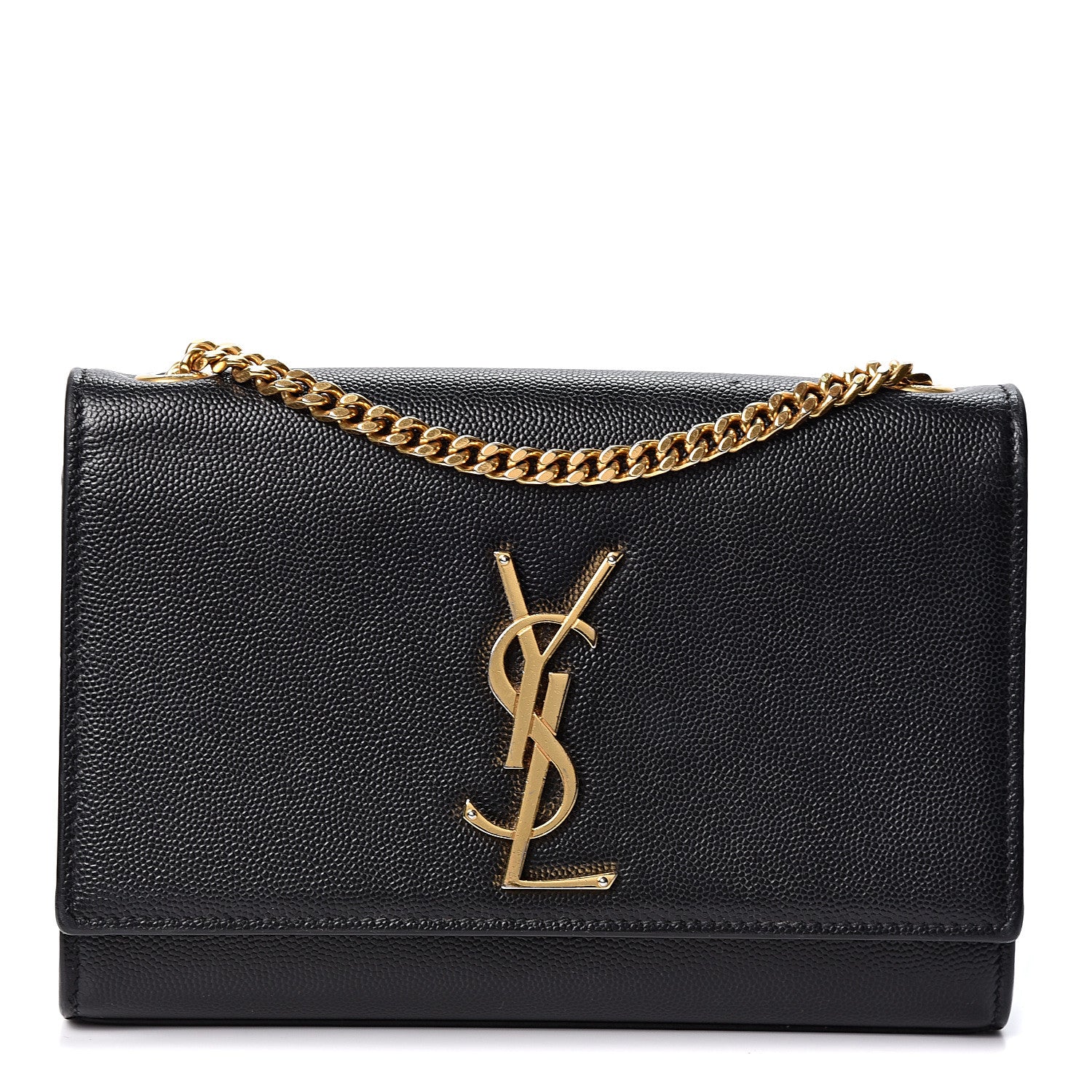 Saint Laurent Grain De Poudre Small Monogram Kate Satchel Black 1 of 9