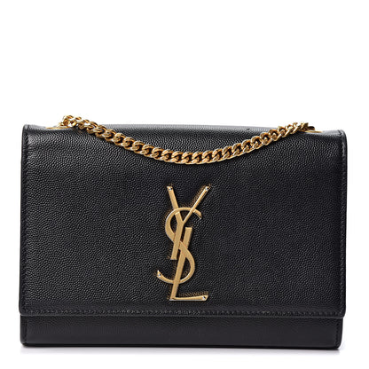 Saint Laurent Grain De Poudre Small Monogram Kate Satchel Black 1 of 9