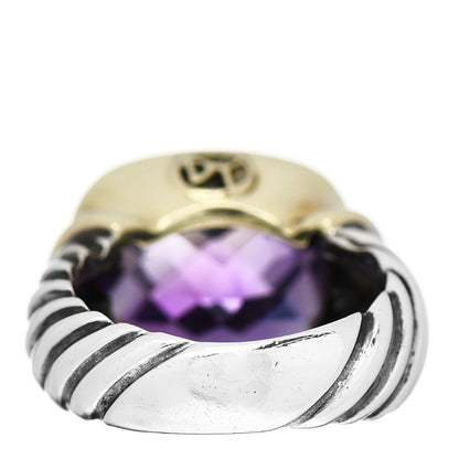 David Yurman Sterling Silver 14K Yellow Gold Amethyst Noblesse Ring 52 6 4 of 5