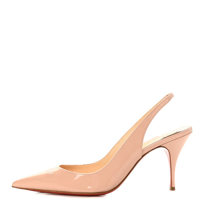 Christian Louboutin Patent Clare Sling 80 Pumps 38 Nude 1 of 7