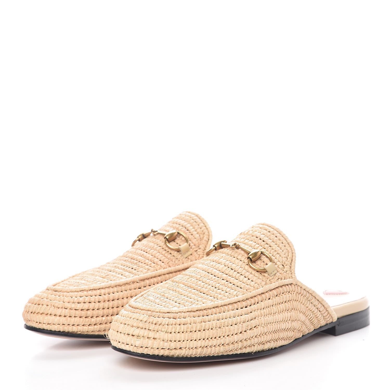 Gucci Raffia Womens Princetown Slippers 37 Naturale Sand Storm 3 of 8