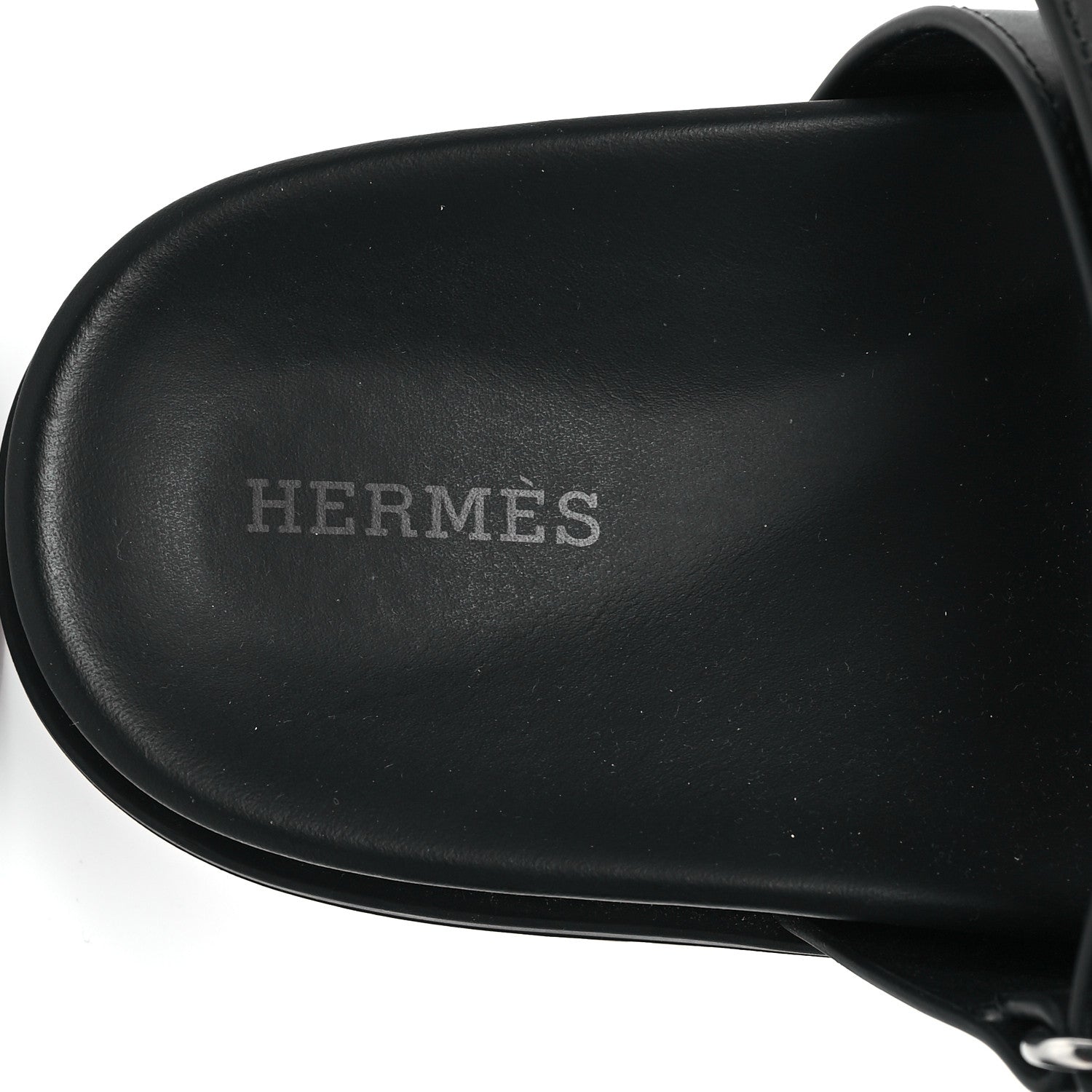 Hermes Calfskin Womens Chypre Sandals 38.5 Black 8 of 10
