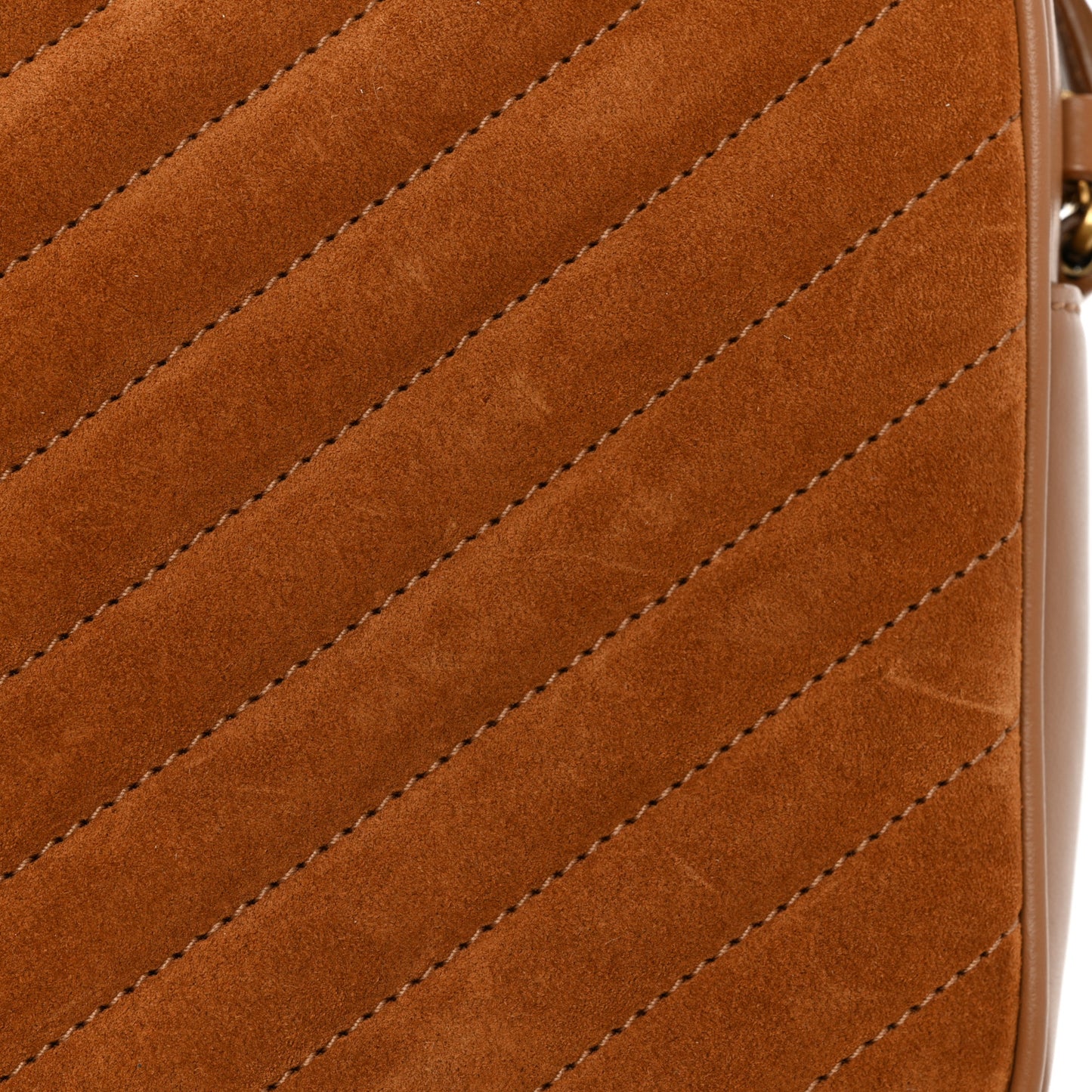 Suede Matelasse Monogram Lou Camera Bag Cinnamon