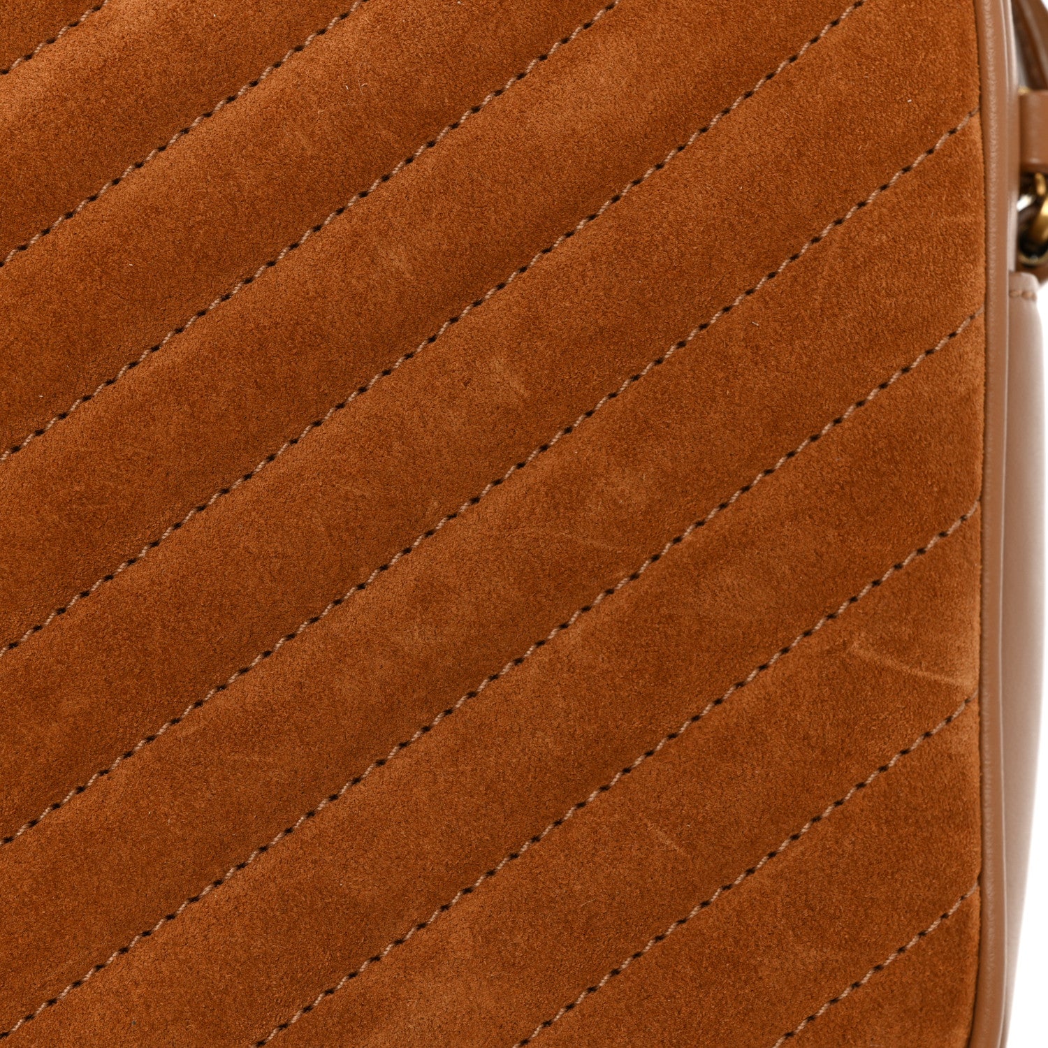 Saint Laurent Suede Matelasse Monogram Lou Camera Bag Cinnamon 8 of 10