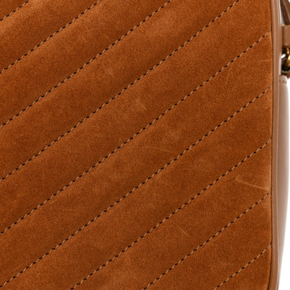 Saint Laurent Suede Matelasse Monogram Lou Camera Bag Cinnamon 8 of 10