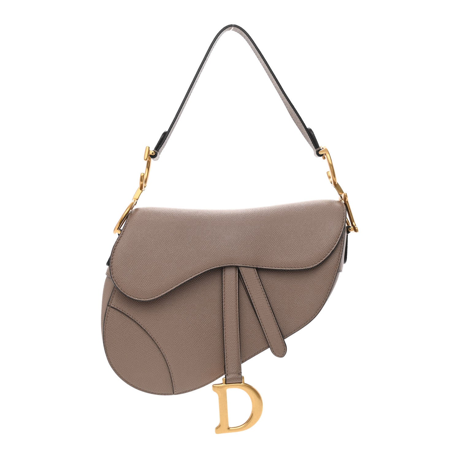 Christian Dior Grained Calfskin Saddle Bag Warm Taupe 1 of 11