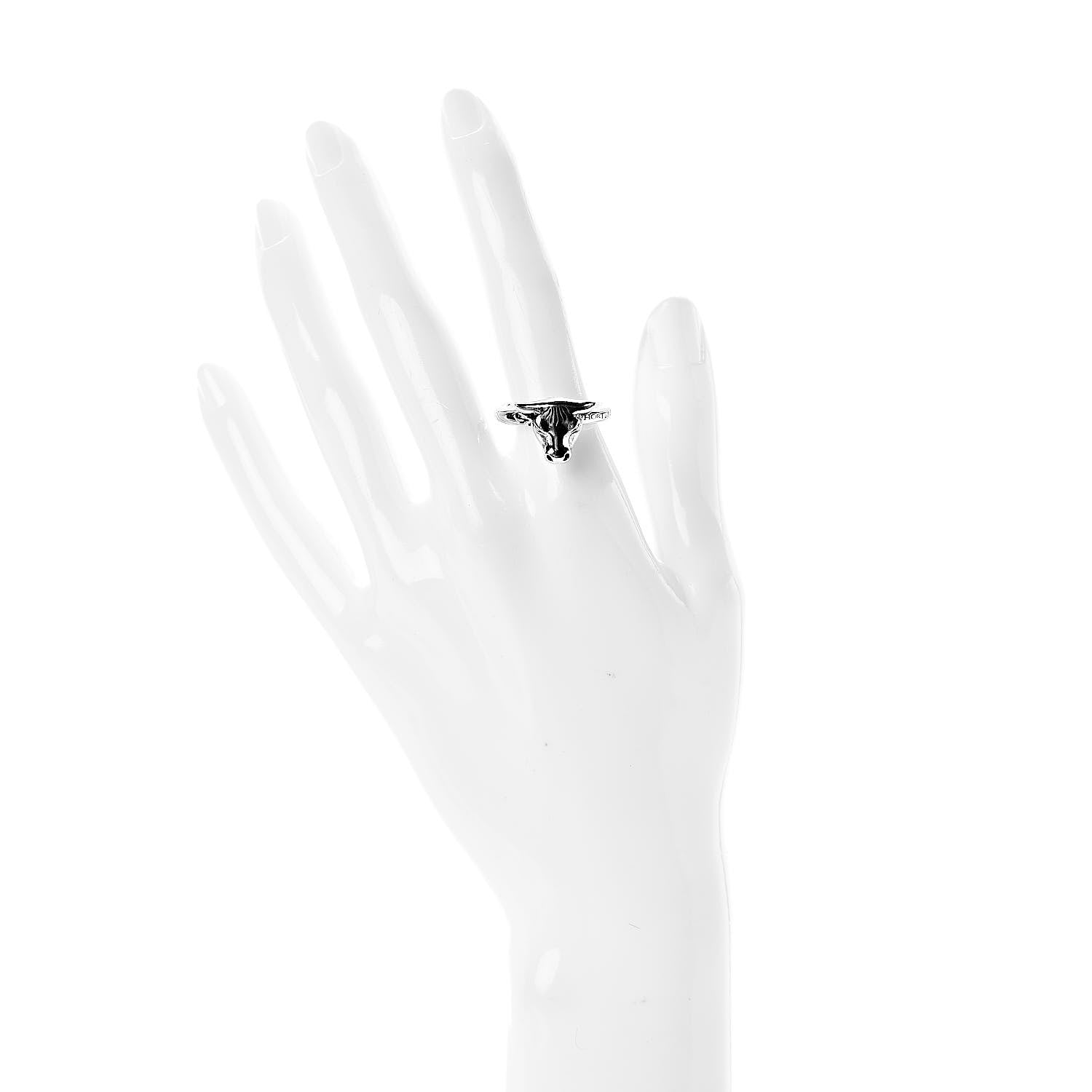 Gucci Sterling Silver Anger Forest Bull's Head Ring 50 5.5 2 of 5