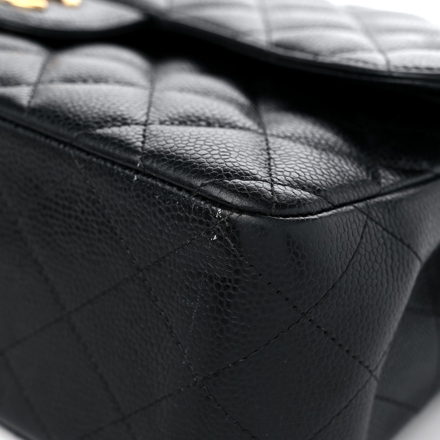 Caviar Quilted Jumbo Double Flap Black