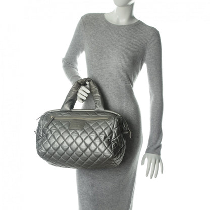 Chanel Nylon Coco Cocoon Bowler Silver 2 of 8