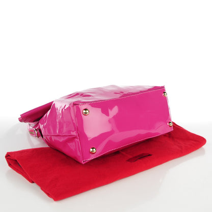 Valentino Garavani Patent Lacca Bow Dome Tote Pop Fuxia 4 of 8