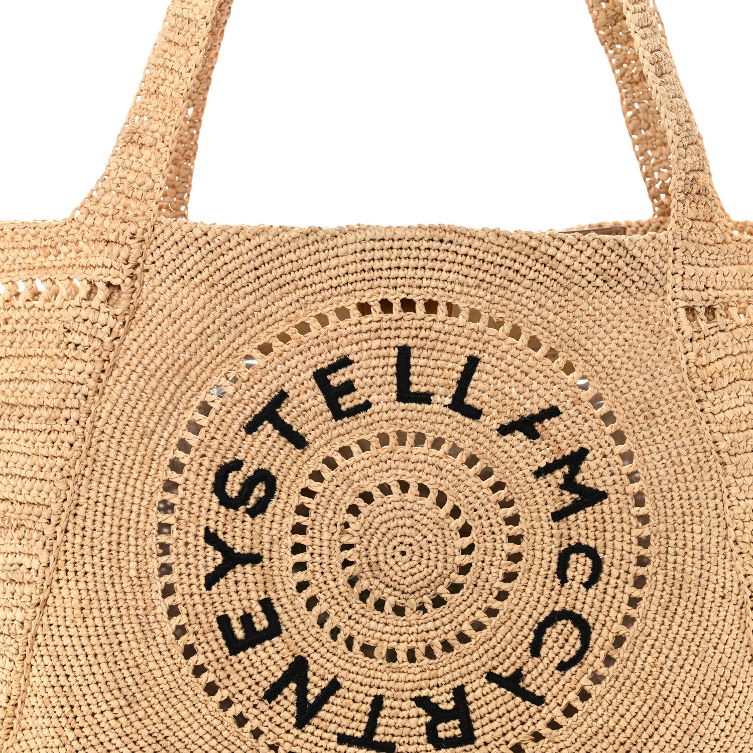 Stella McCartney Raffia Crochet Logo Small Tote Bag Natural 8 of 11