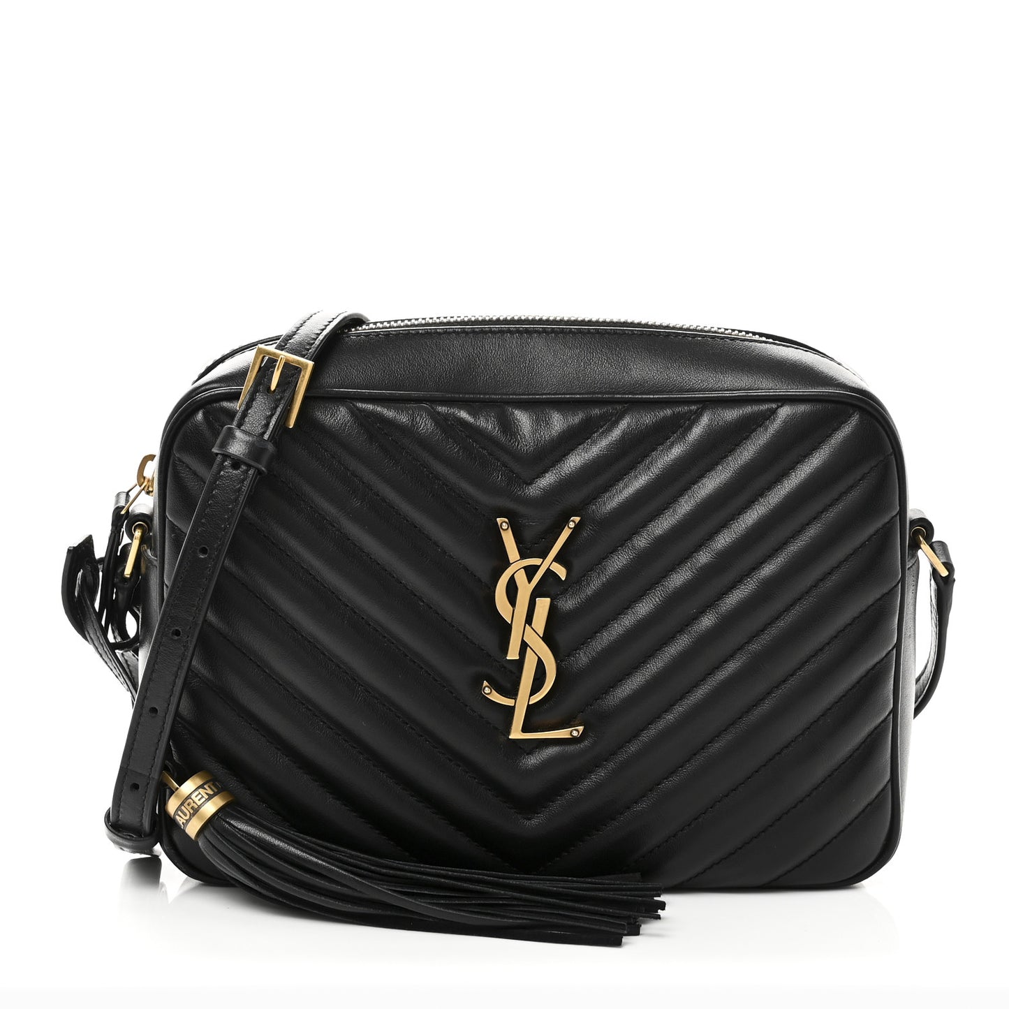 Calfskin Matelasse Monogram Lou Camera Bag Black