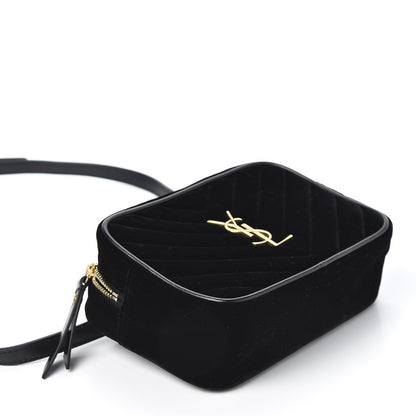 Saint Laurent Velour Matelasse Monogram Lou Belt Bag Black 3 of 9