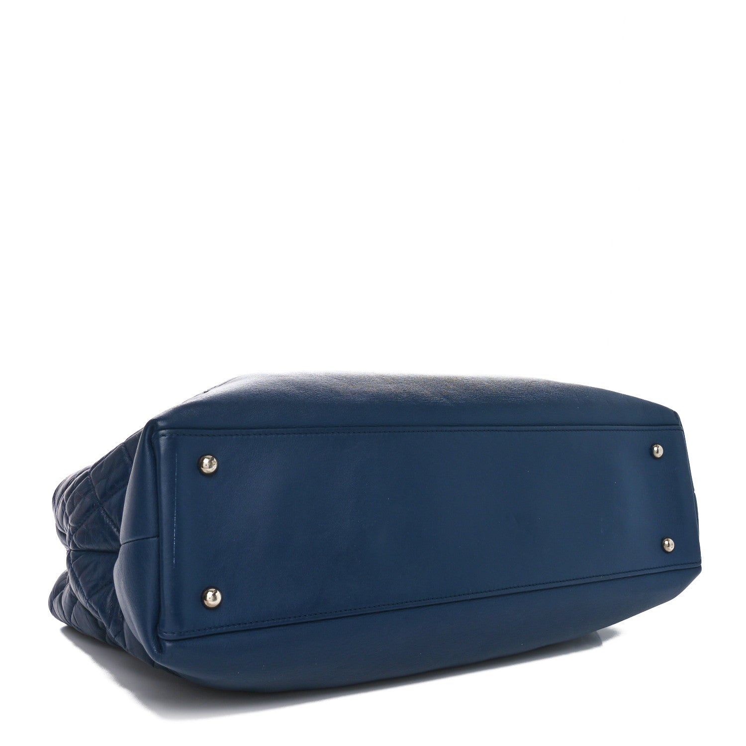 Chanel Aged Calfskin Quilted Be CC Tote Blue 4 of 12