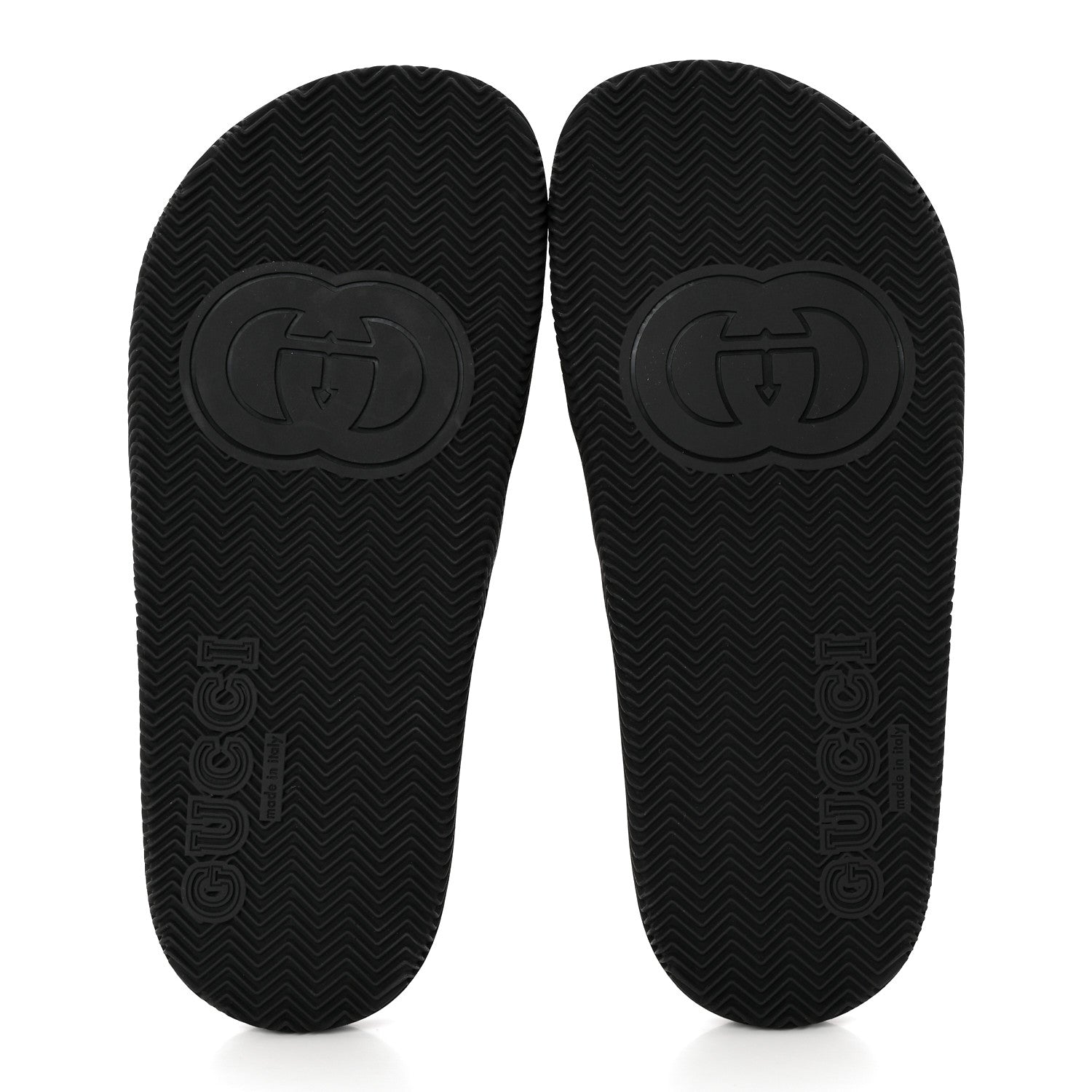 Gucci Rubber Web Womens Interlocking G Slide Sandals 37 Black Green Red 5 of 8