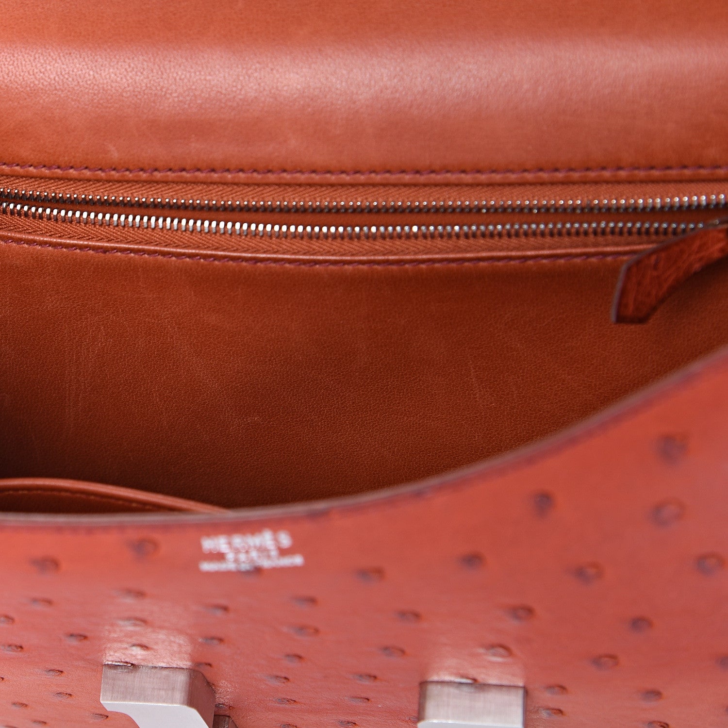 Hermes Ostrich Constance 23 Brique 22 of 23
