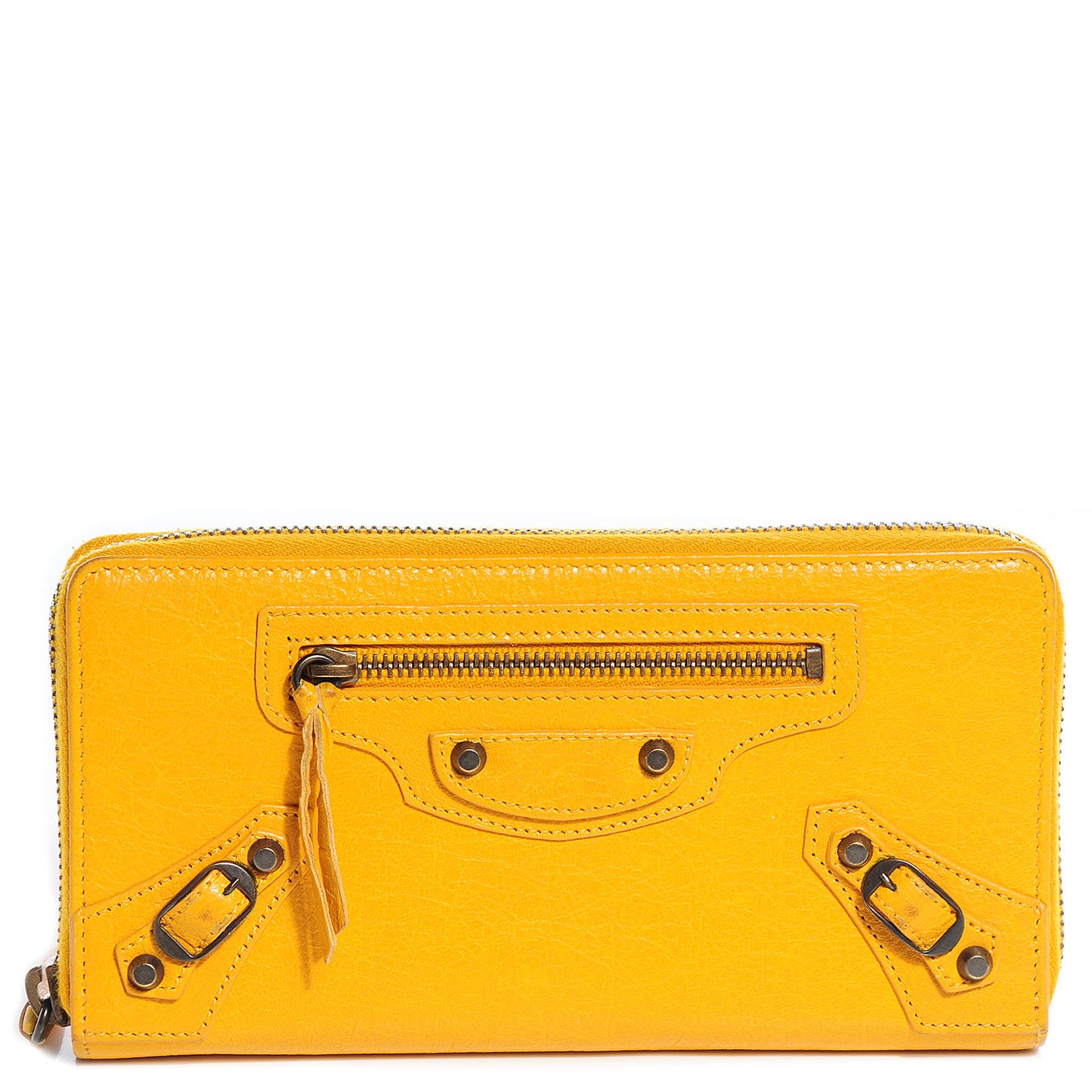 Agneau Classic Hardware Continental Zip Around Wallet Mangue