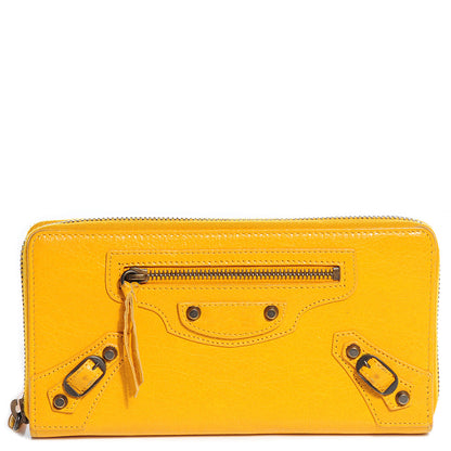 Balenciaga Agneau Classic Hardware Continental Zip Around Wallet Mangue 1 of 11