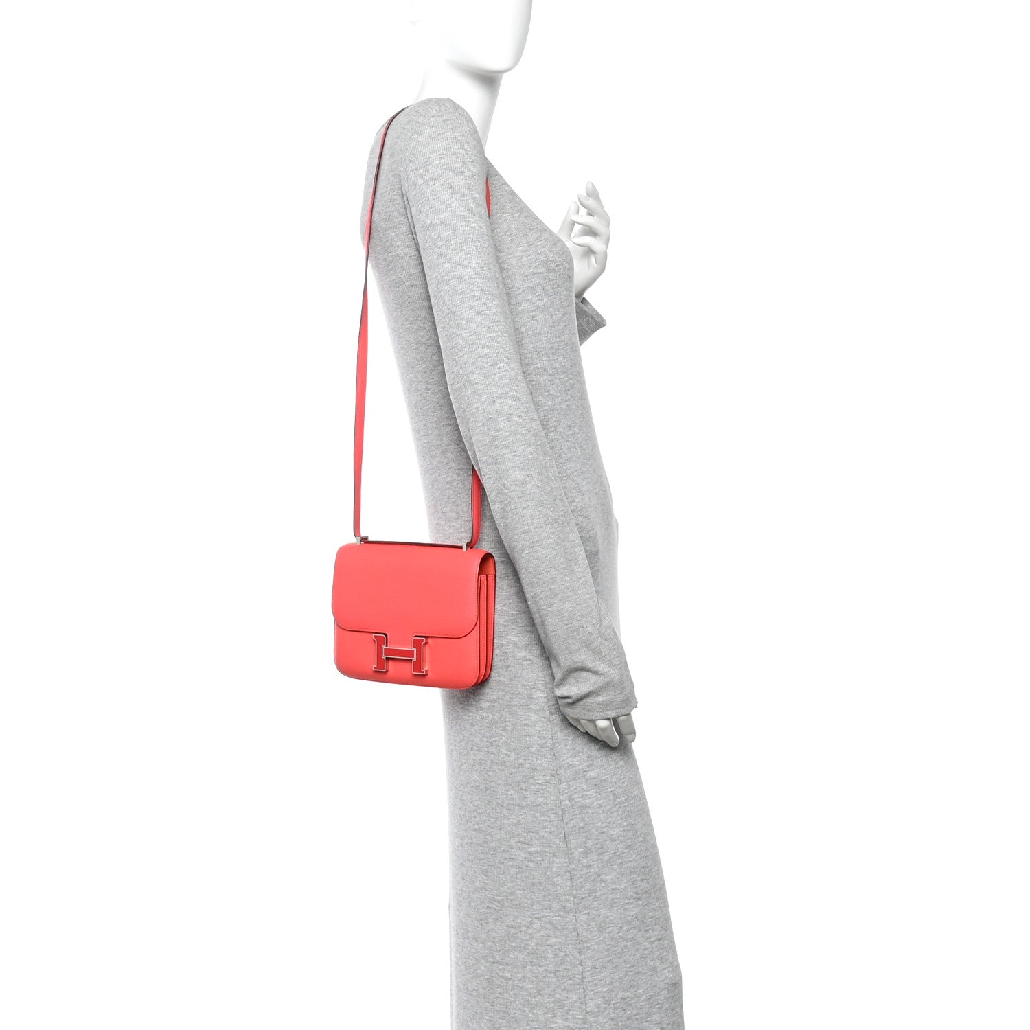Hermes Epsom Enamel Constance 18 Rose Texas Rouge De Coeur 2 of 11