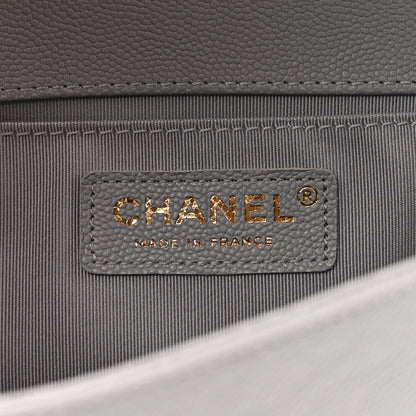 Chanel Caviar Quilted Medium Boy Flap Light Grey 5 of 9
