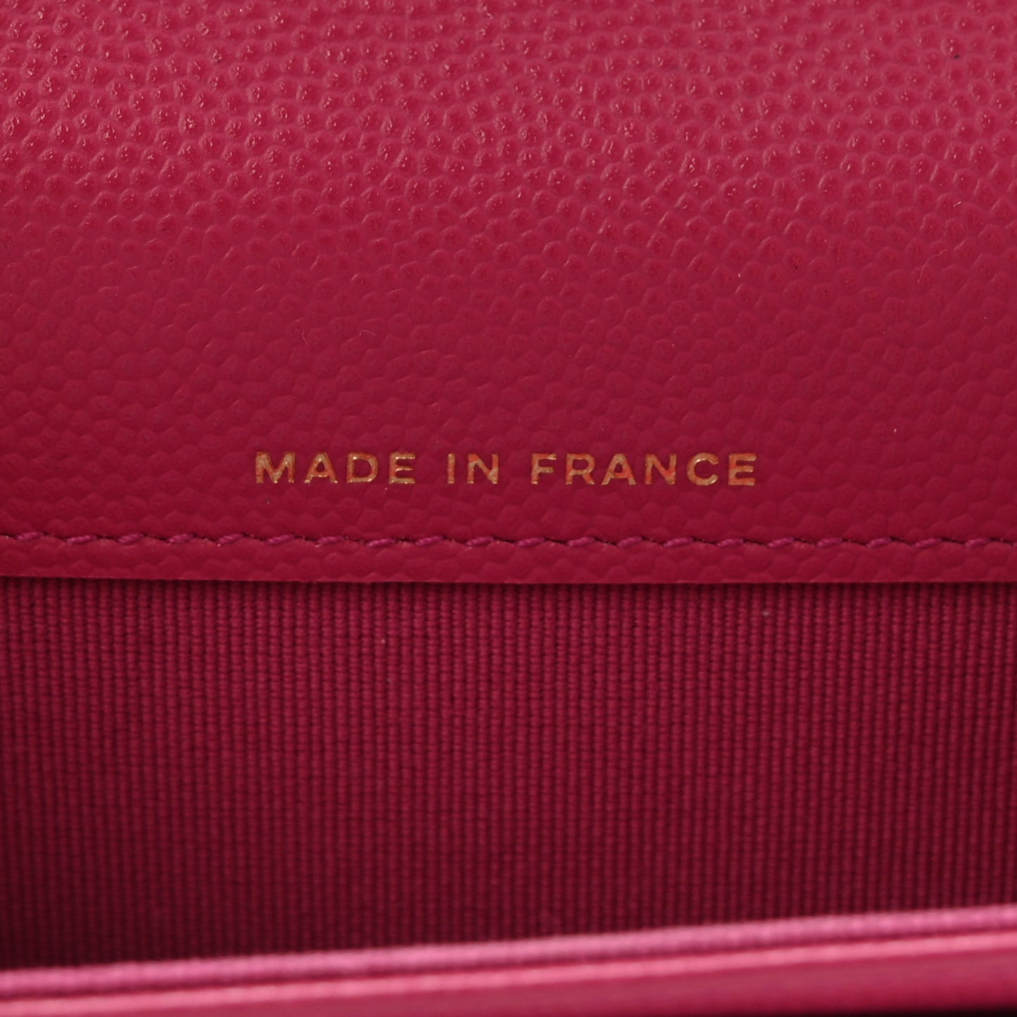 Caviar Quilted Flap Card Holder Wallet Dark Pink