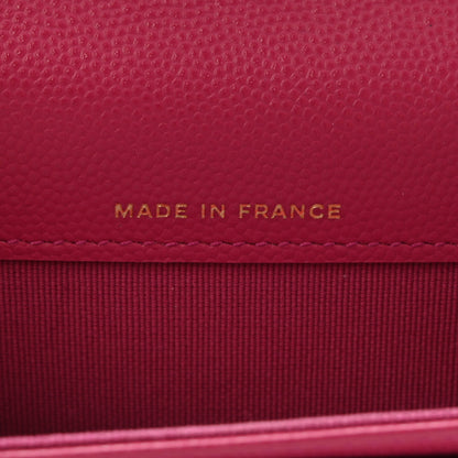 Chanel Caviar Quilted Flap Card Holder Wallet Dark Pink 7 of 8