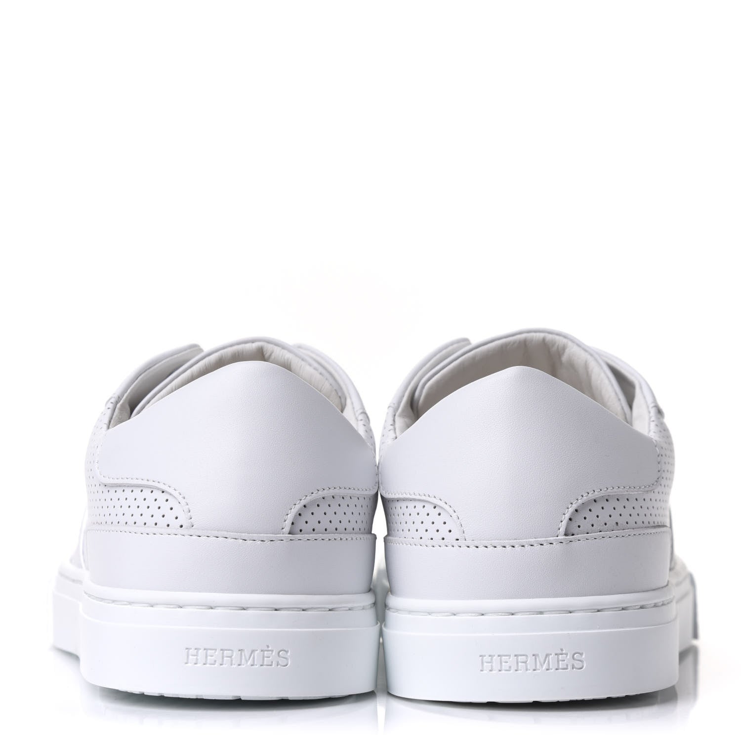 Hermes Calfskin Perforated Day Sneakers 38 White 5 of 13
