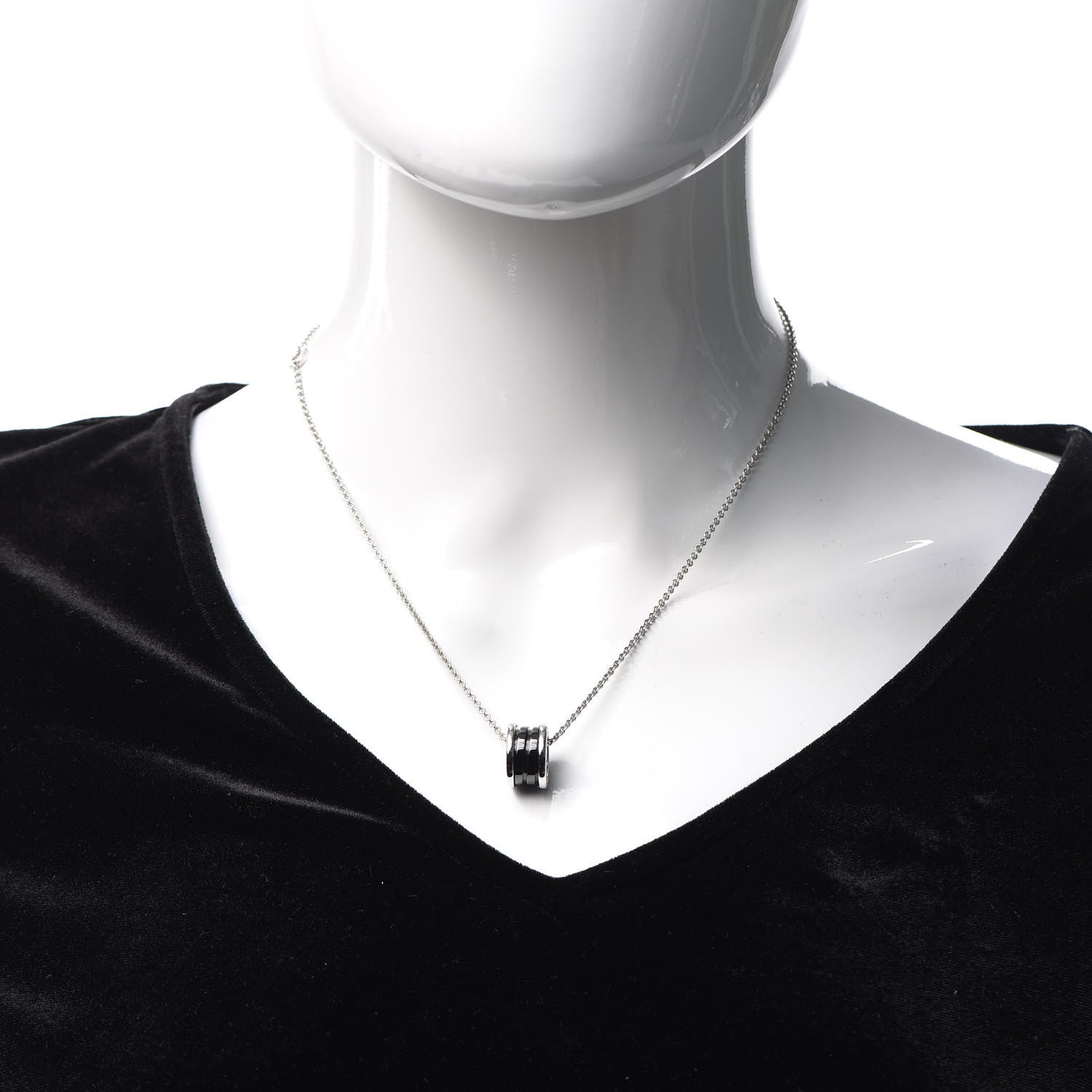 Bulgari Sterling Silver Ceramic Save The Children Pendant Necklace 2 of 7