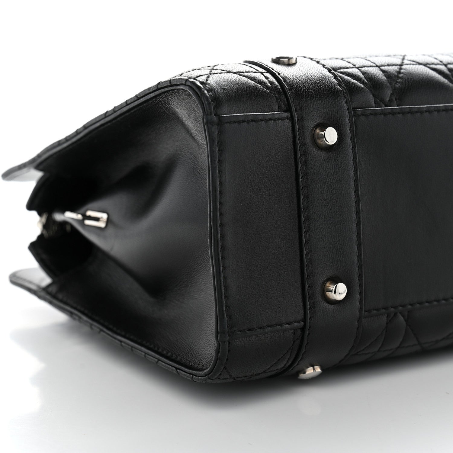 Christian Dior Lambskin Cannage Soft East West Tote Black 8 of 9