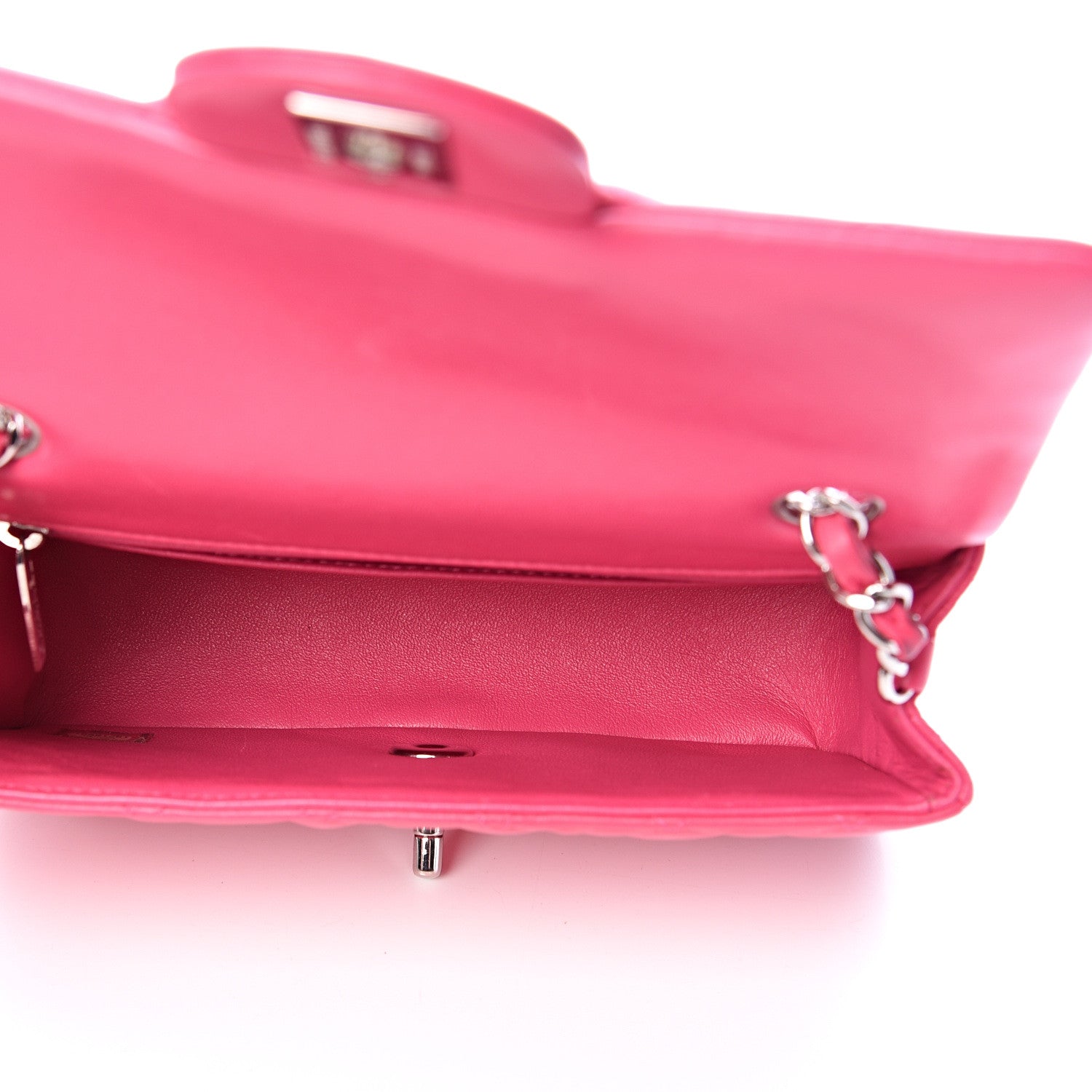 Chanel Lambskin Quilted Mini Rectangular Flap Dark Pink 4 of 17