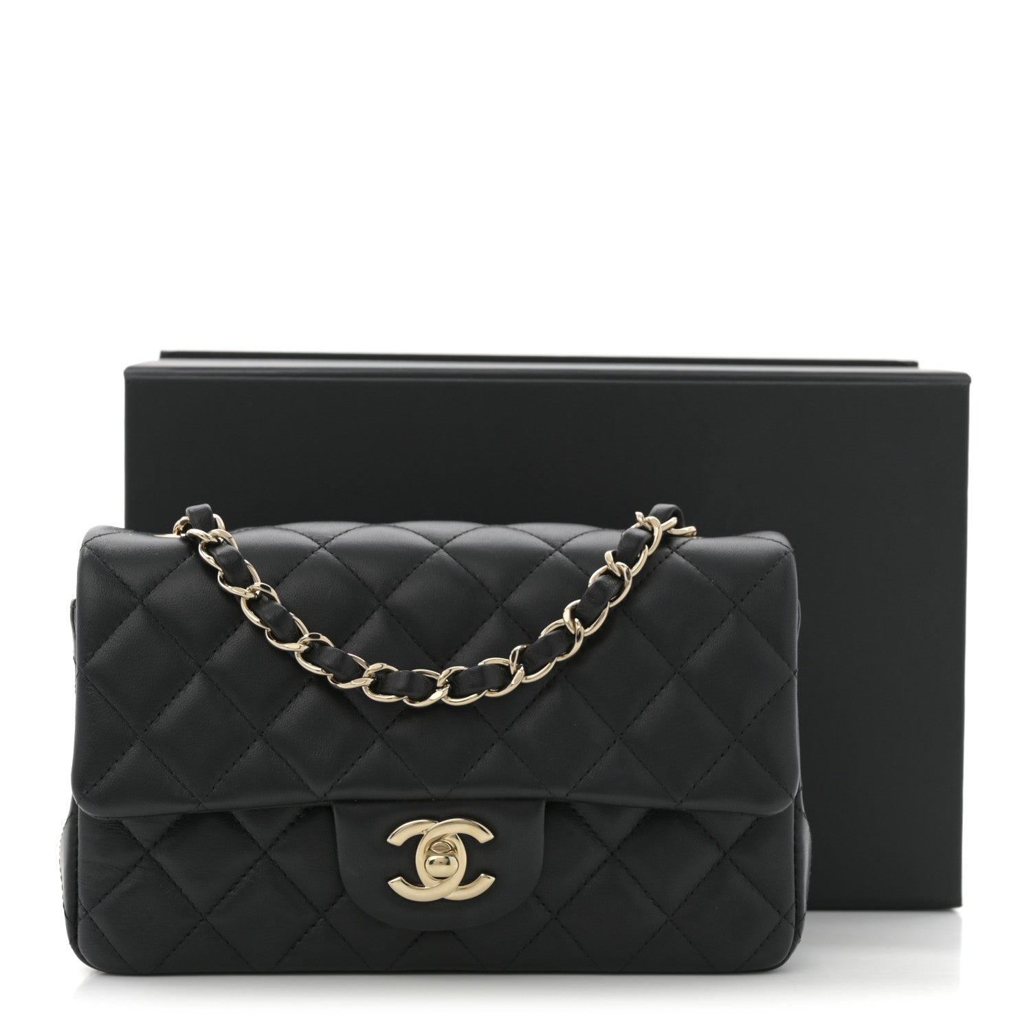 Chanel Lambskin Quilted Mini Rectangular Flap Black 11 of 11