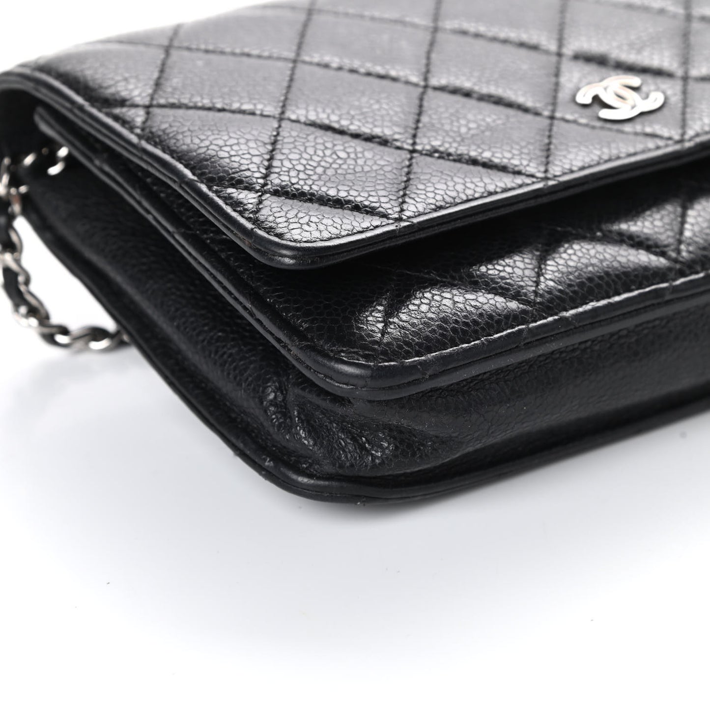 Caviar Quilted Wallet On Chain WOC Black