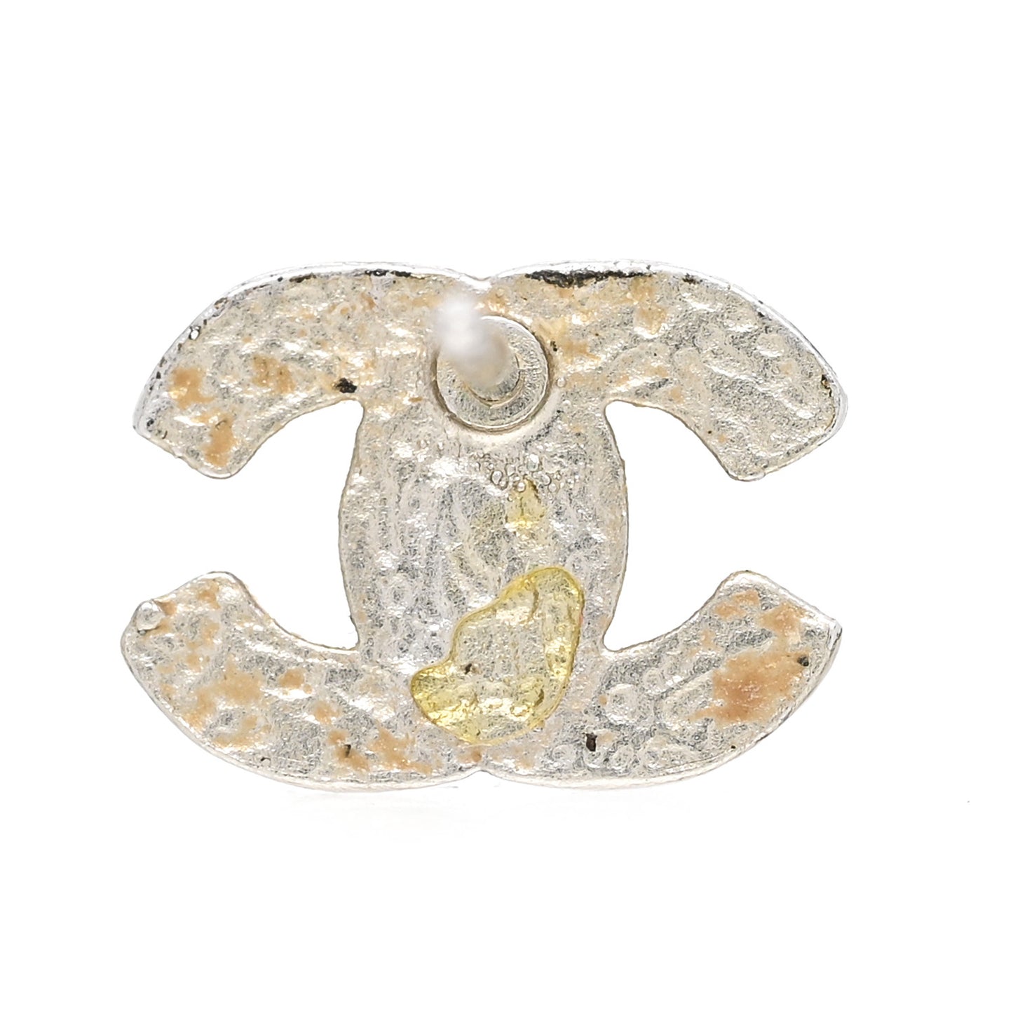 Resin CC Earrings Silver Black