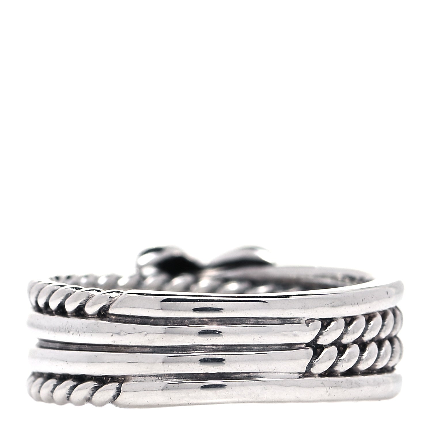 David Yurman Sterling Silver Diamond X Crossover Ring 50 5.5 3 of 5