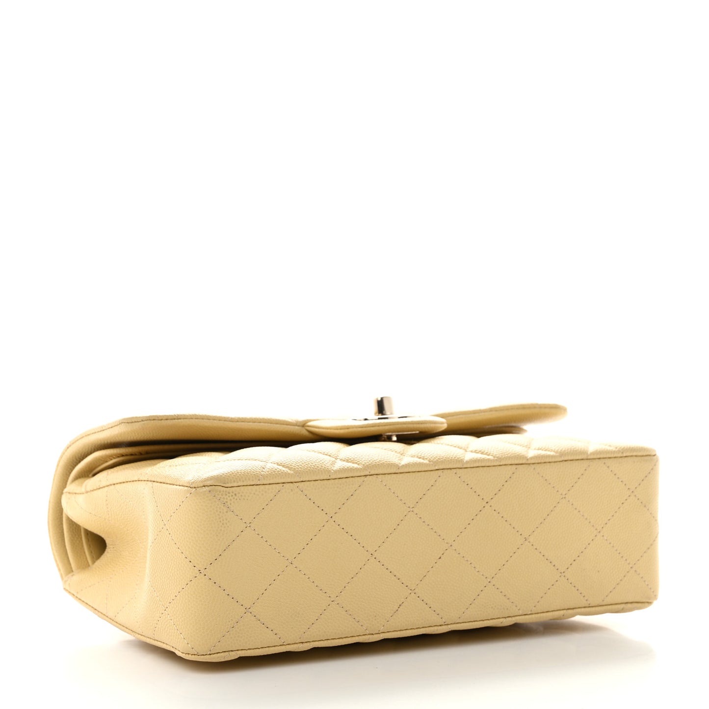 Caviar Quilted Small Double Flap Yellow