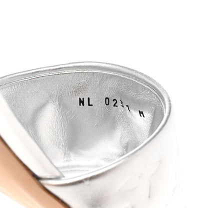 Louis Vuitton Metallic Lambskin Embossed Monogram Revival Flat Mules 37.5 Silver 8 of 11
