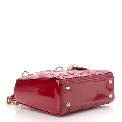 Christian Dior Patent Cannage Mini Lady Dior Red 4 of 11