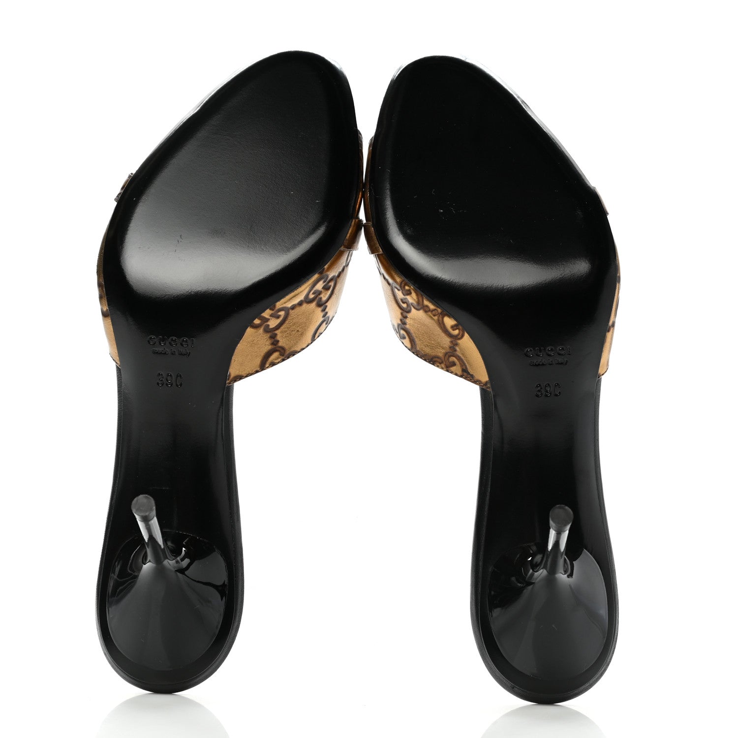 Gucci Guccissima Horsebit Mid Heel Slides 39 Bronze 5 of 9