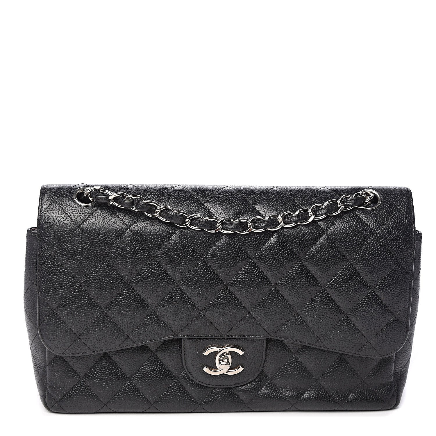 Chanel Caviar Quilted Jumbo Double Flap Black 1 of 14