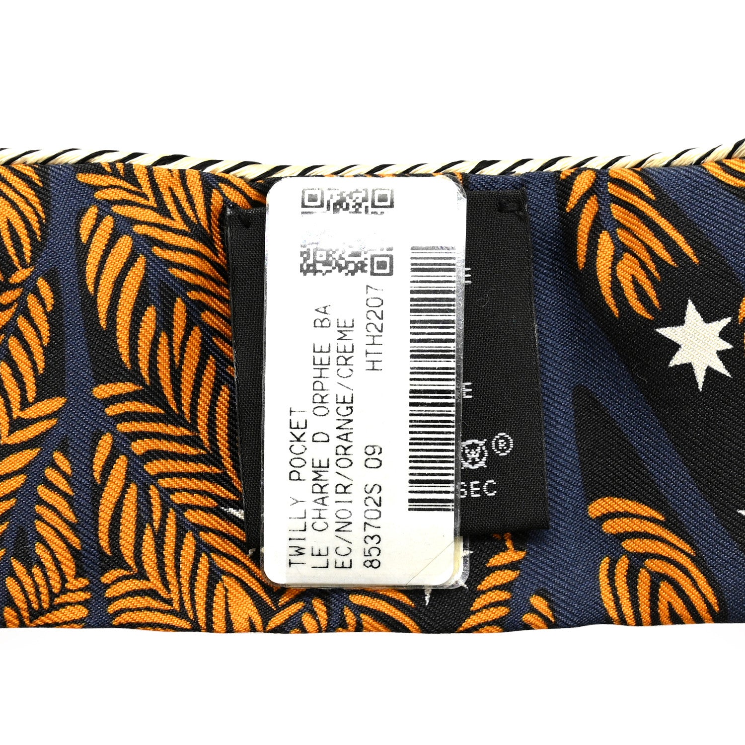 Hermes Silk Le Charme D Orphee Twilly Black Orange Creme 4 of 4