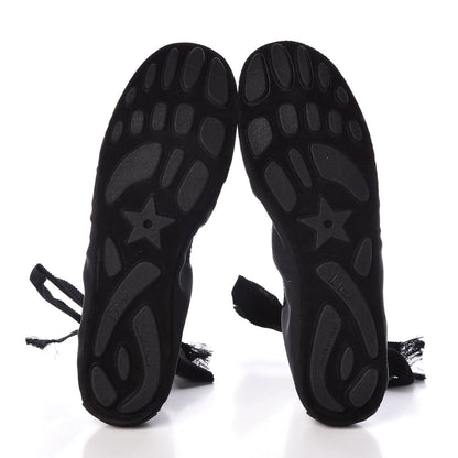 Christian Dior Micro Mesh Academy Lace-Up Ballerina Flats 37.5 Black 5 of 9
