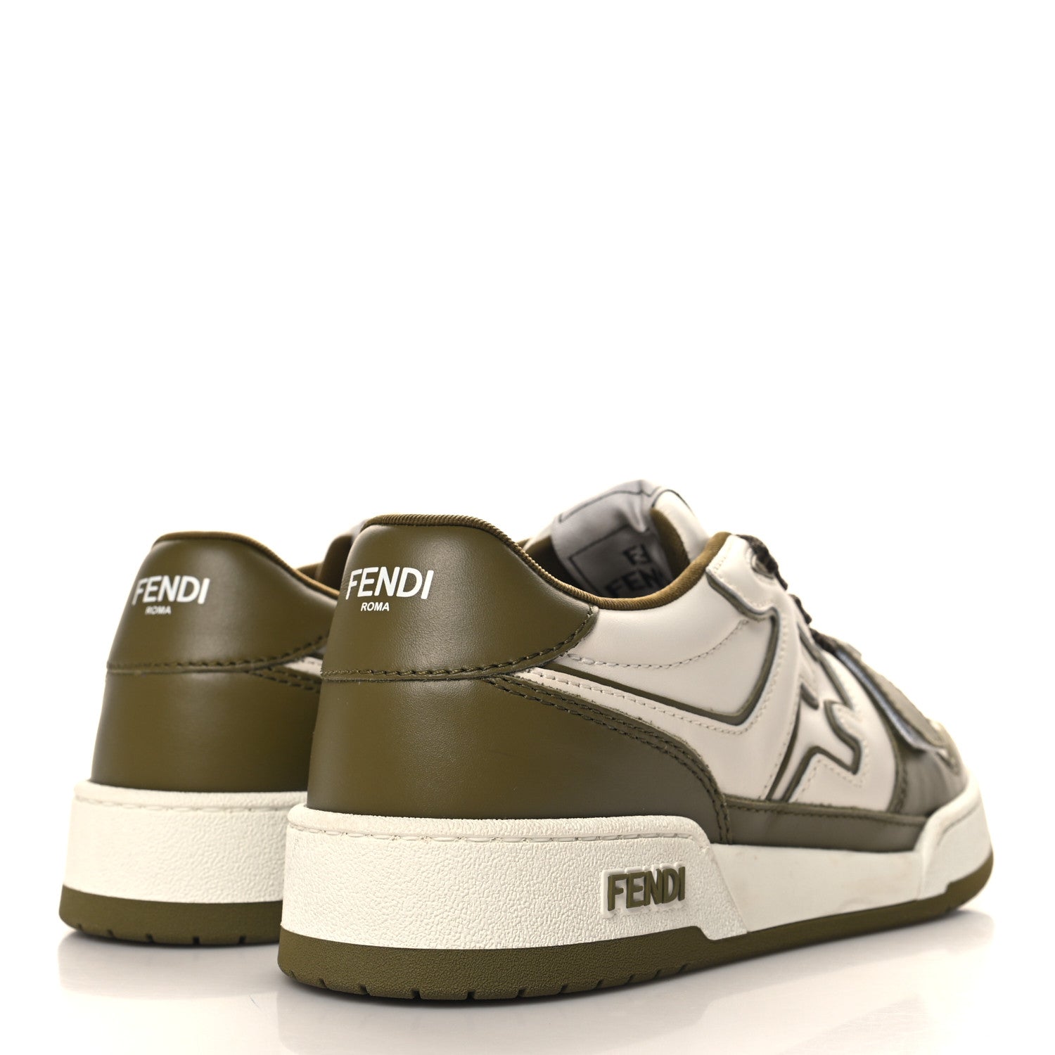 Fendi Vitello Womens Fendi Match Low Top Sneakers 38 Green 5 of 9