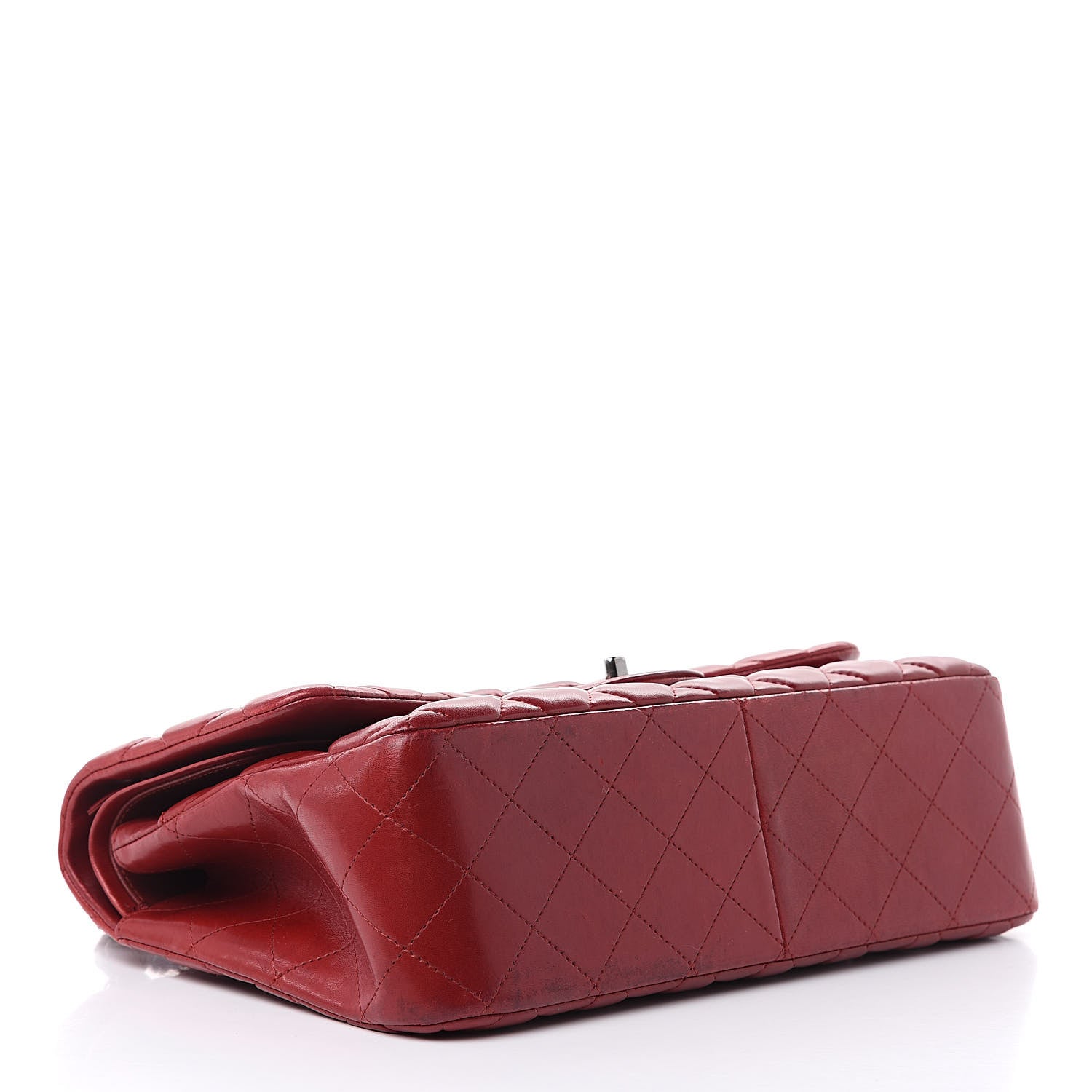 Chanel Lambskin Quilted Jumbo Double Flap Dark Red 4 of 19