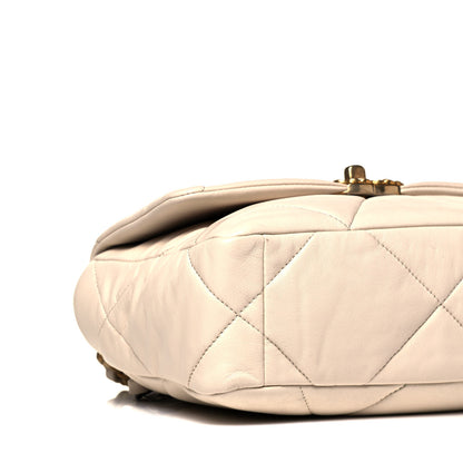Chanel Lambskin Quilted Medium Chanel 19 Flap Light Beige 8 of 9
