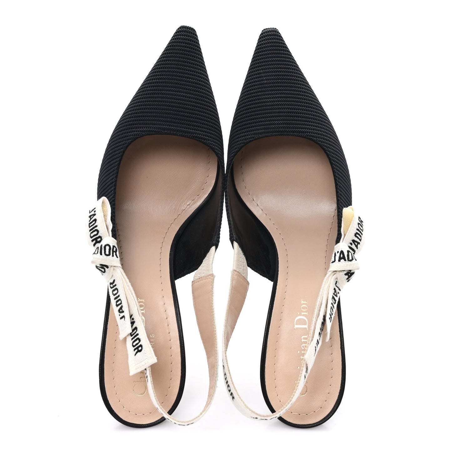 Technical Canvas Ribbon J Adior Slingback 65mm Pumps 39 Black