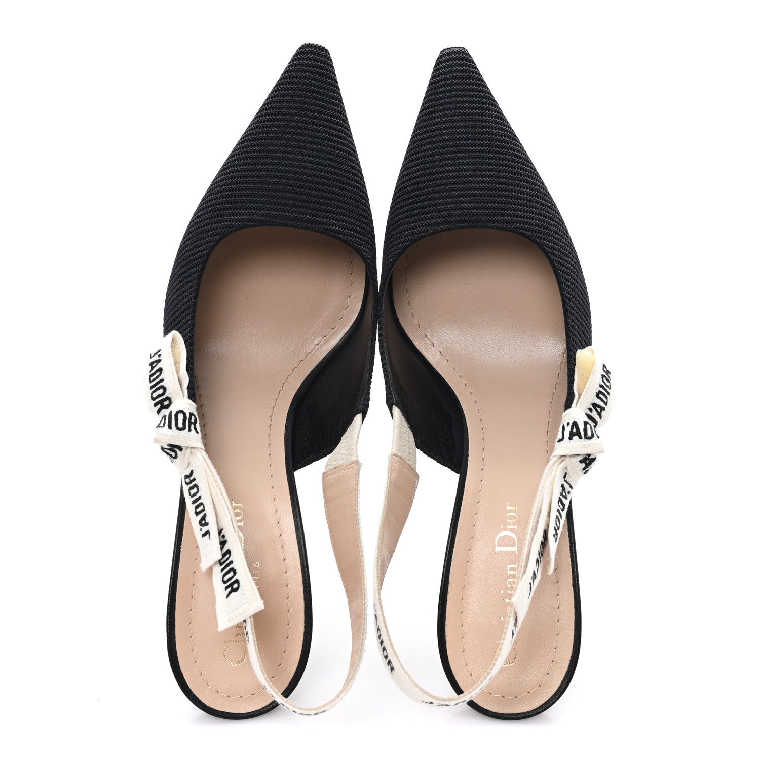 Christian Dior Technical Canvas Ribbon J Adior Slingback 65mm Pumps 39 Black 2 of 9