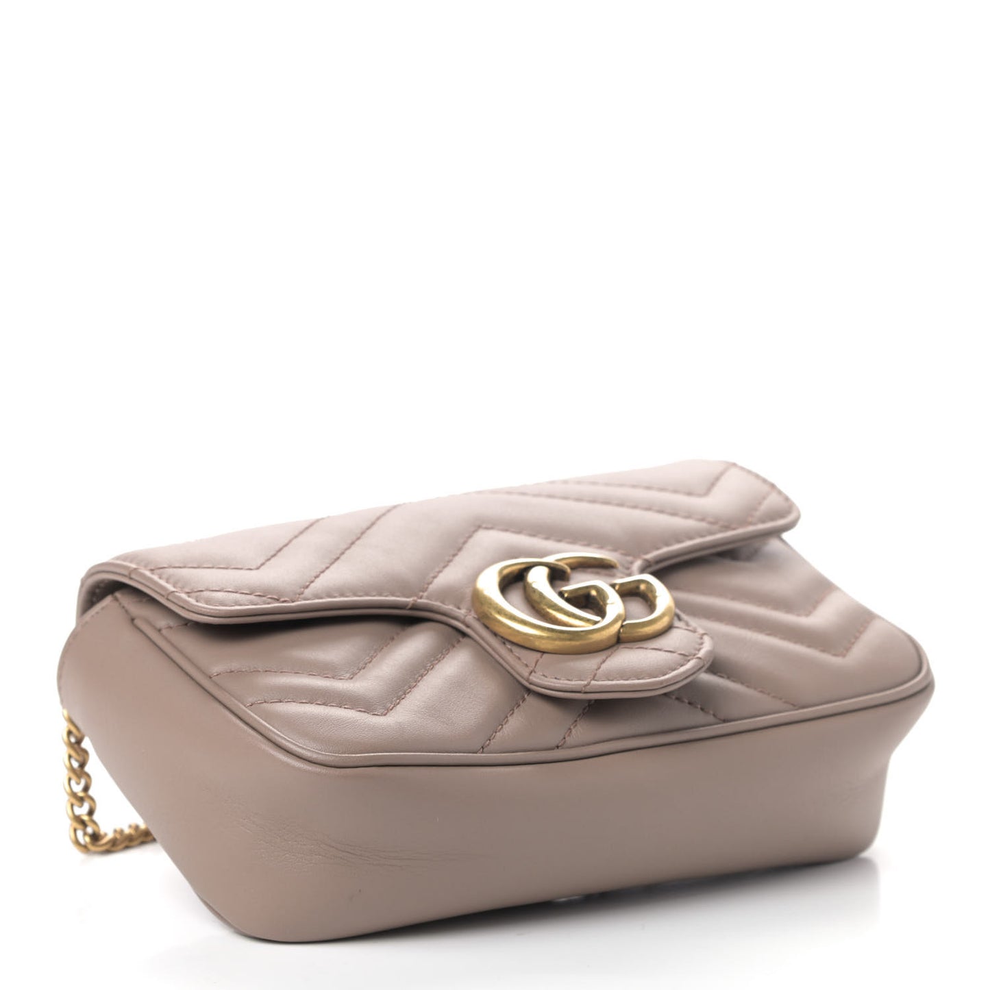 Calfskin Matelasse Super Mini GG Marmont Shoulder Bag Porcelain Rose