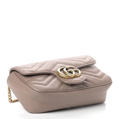 Gucci Calfskin Matelasse Super Mini GG Marmont Shoulder Bag Porcelain Rose 3 of 4