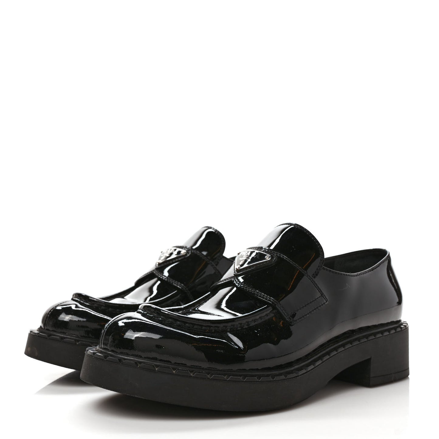 Vernice Triangle 50mm Loafers 39.5 Black